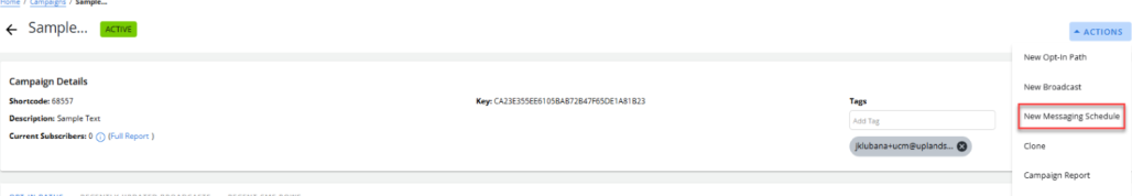 new messaging schedule